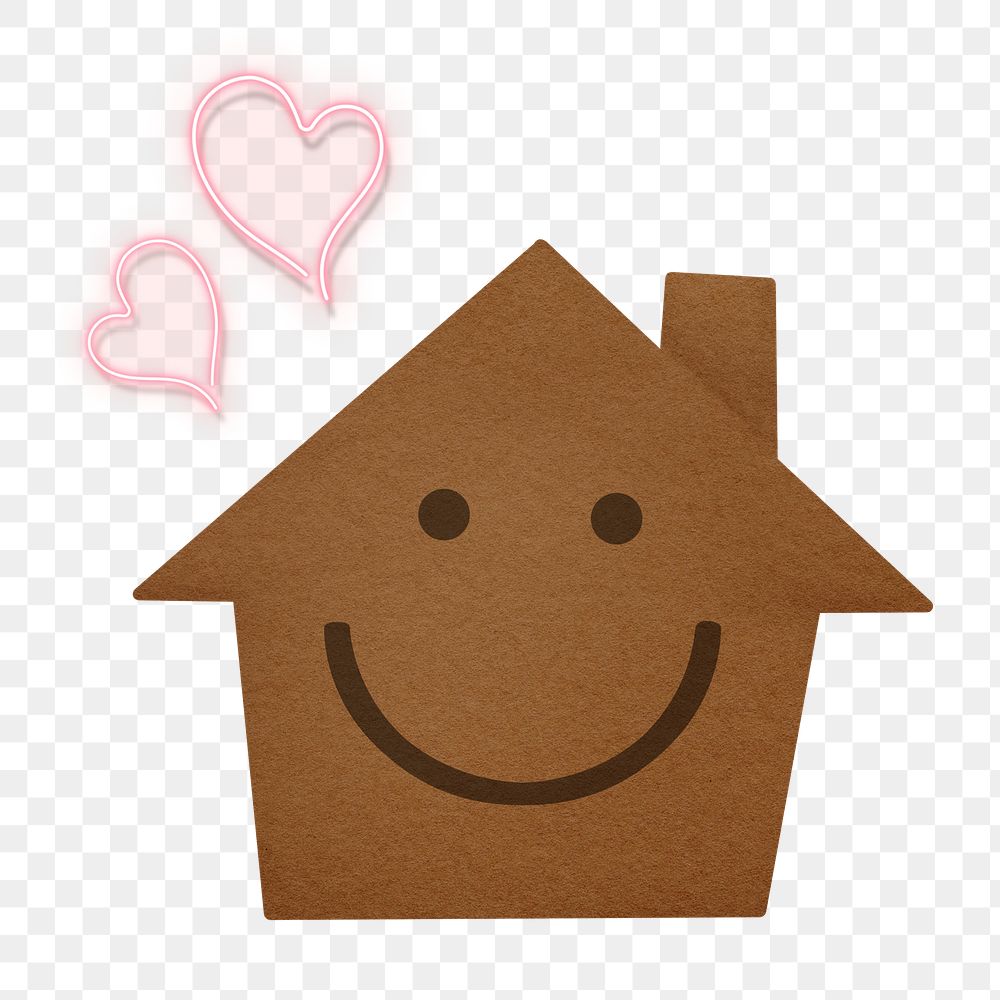 Smiling home png  sticker, transparent background