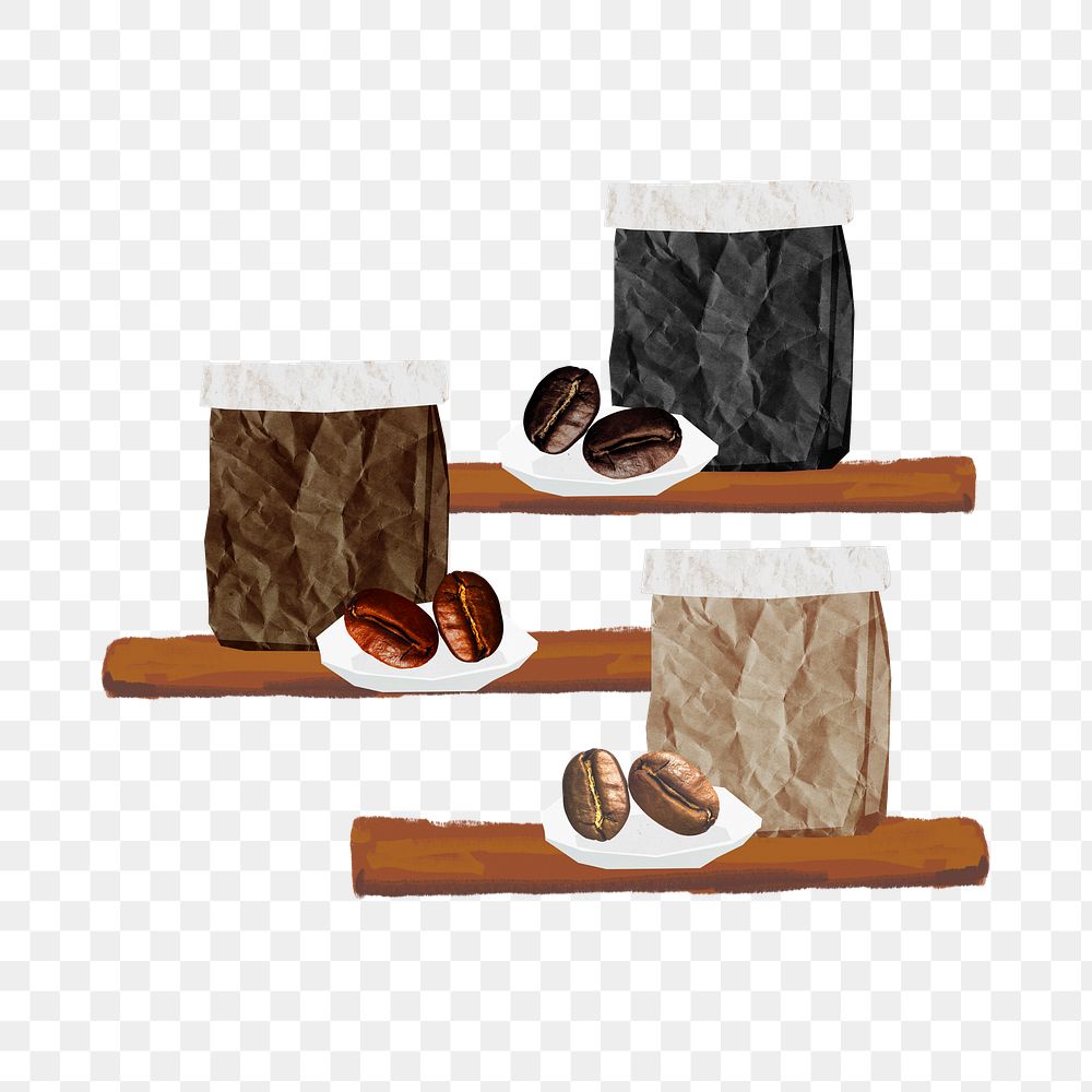 Coffee bean bags png sticker, transparent background