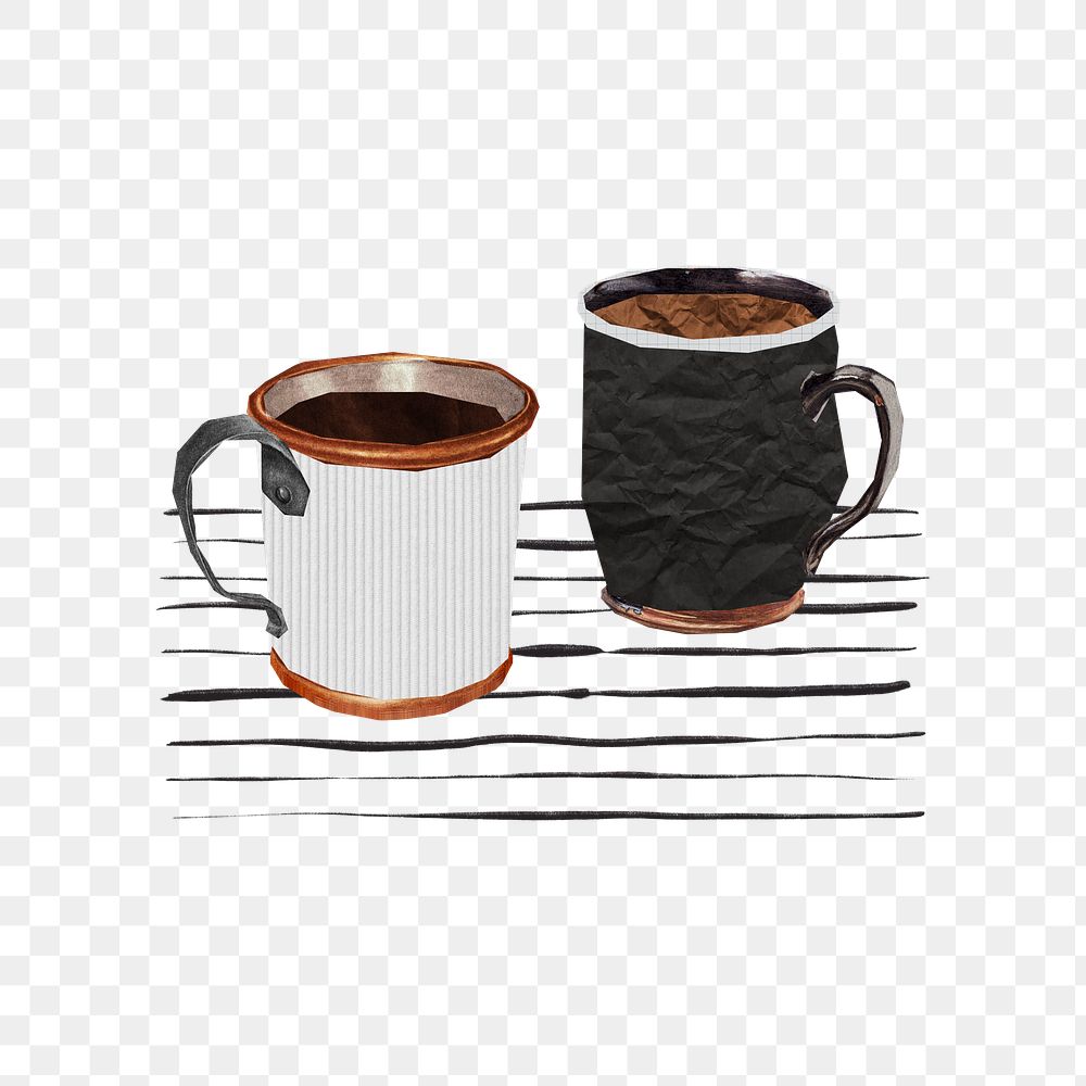 Coffee mugs  png sticker, transparent background