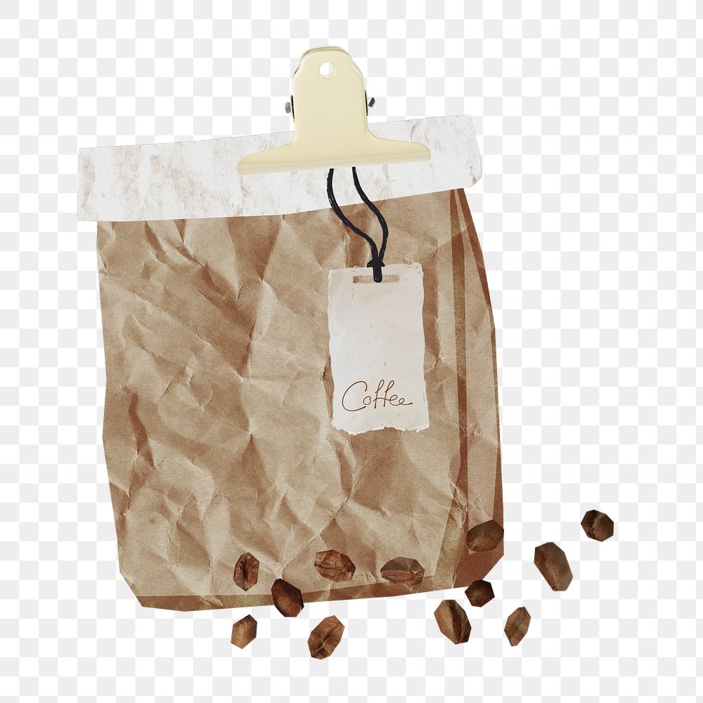 Coffee bean bag png sticker, transparent background