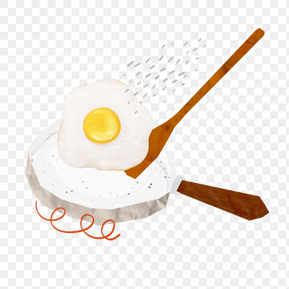 Fried egg pan png sticker, transparent background