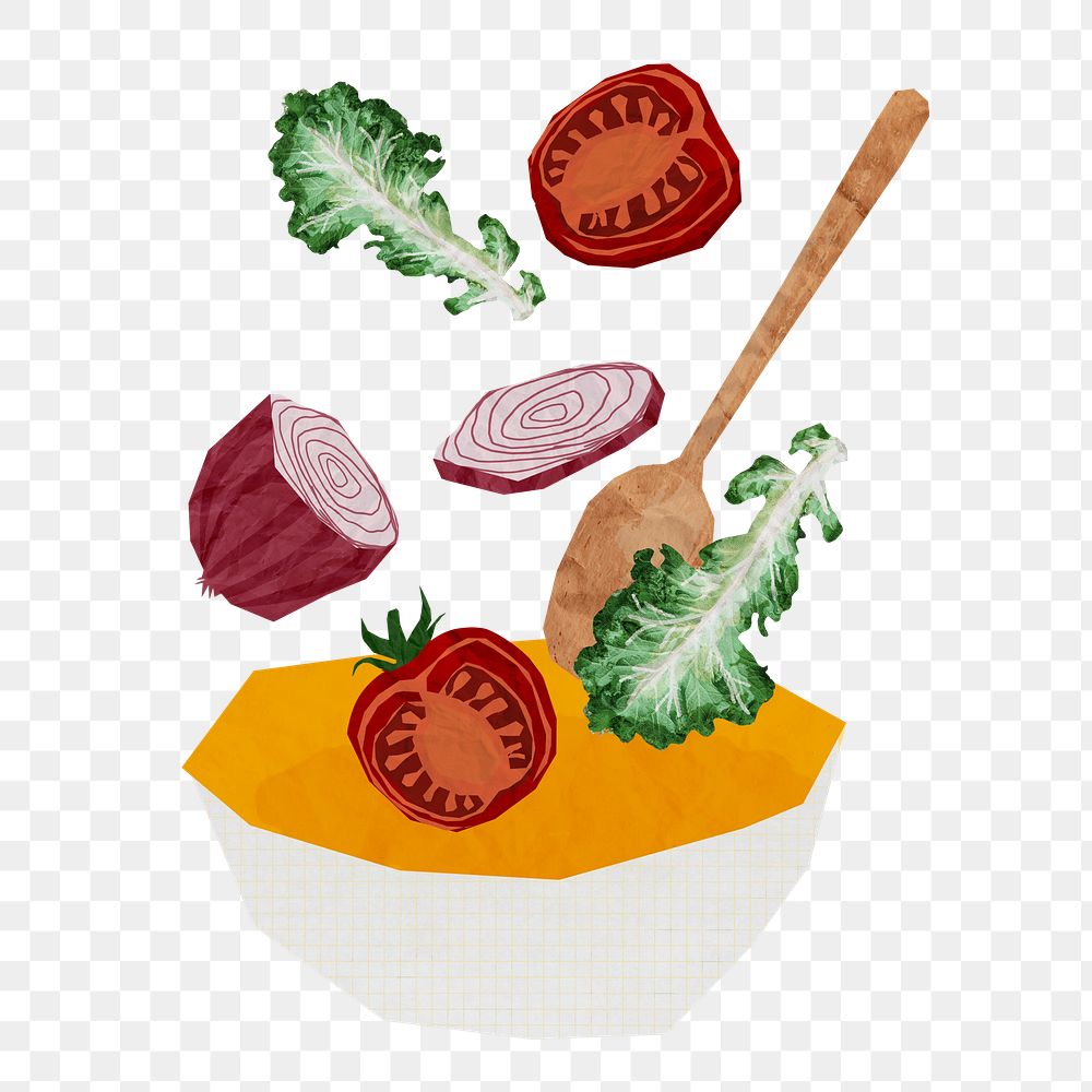 Healthy salad png sticker, food collage element, transparent background