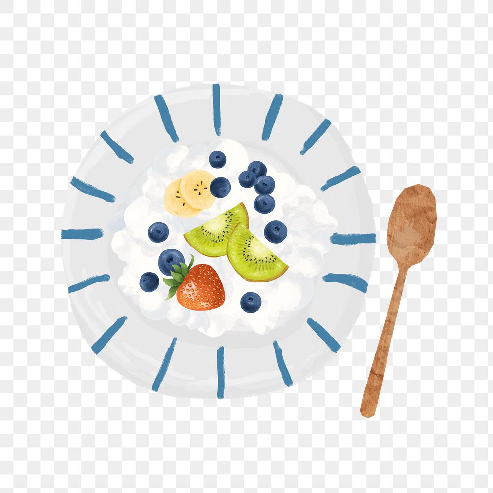 Smoothie bowl png sticker, healthy food collage element, transparent background