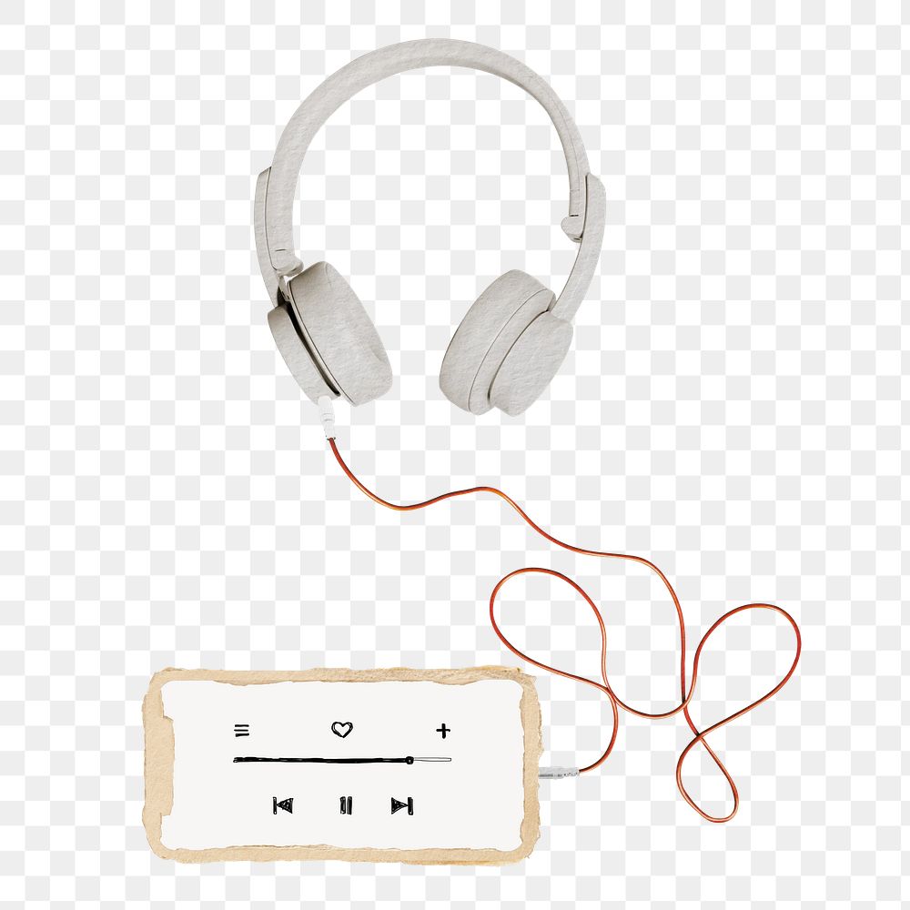 Headphones music streaming png sticker, transparent background