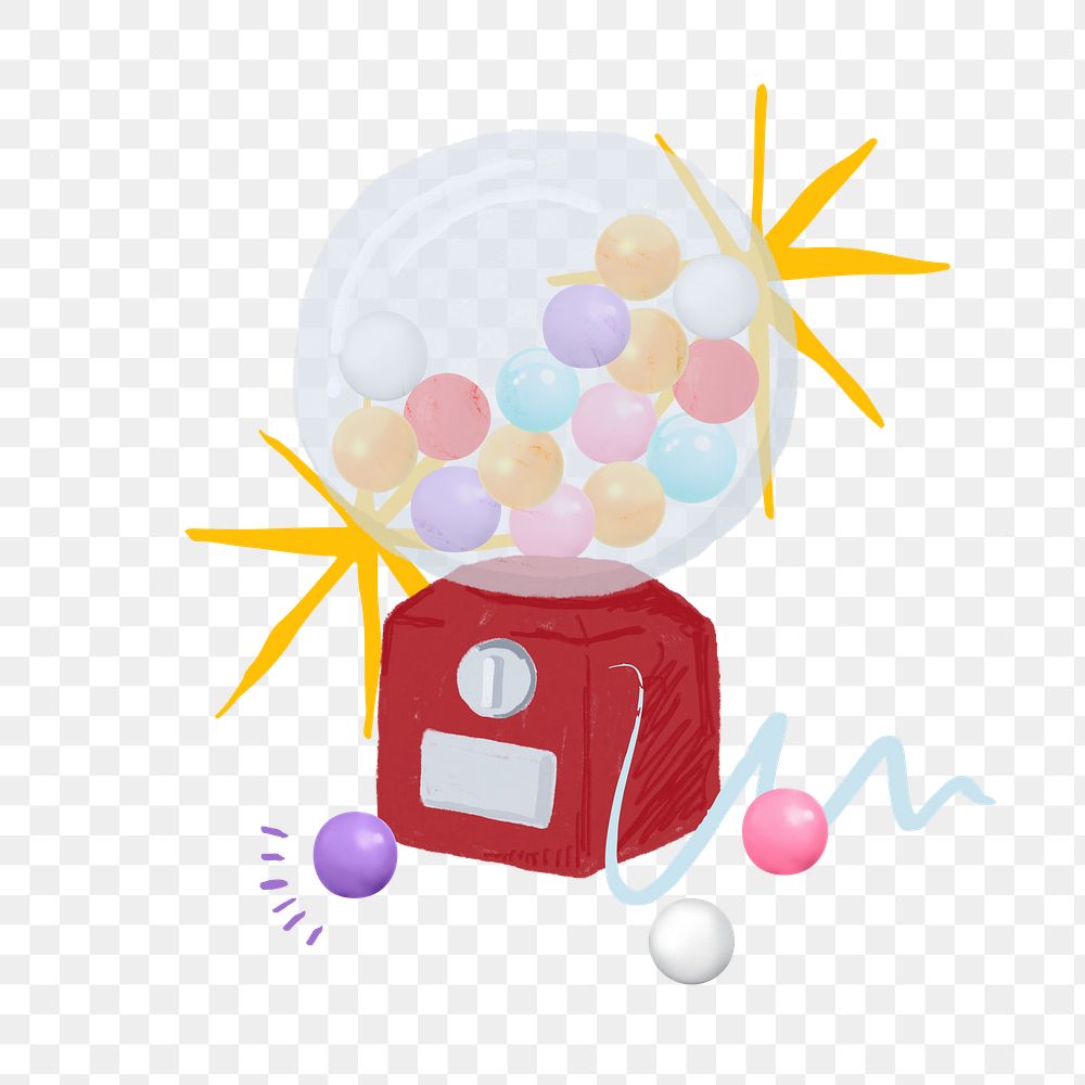 Gumball machine png game sticker, transparent background