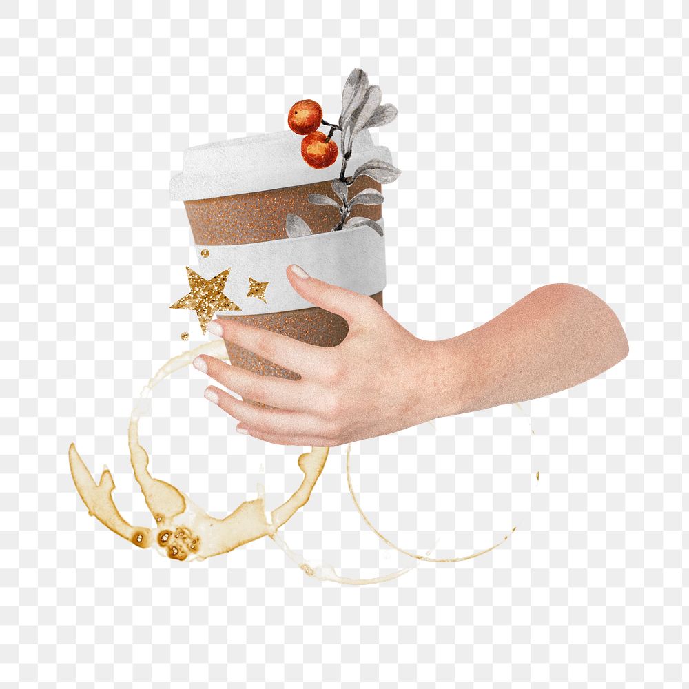 Holiday special coffee png sticker, transparent background