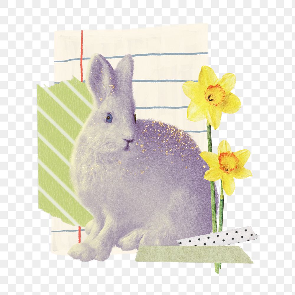 Easter bunny png illustration sticker, transparent background