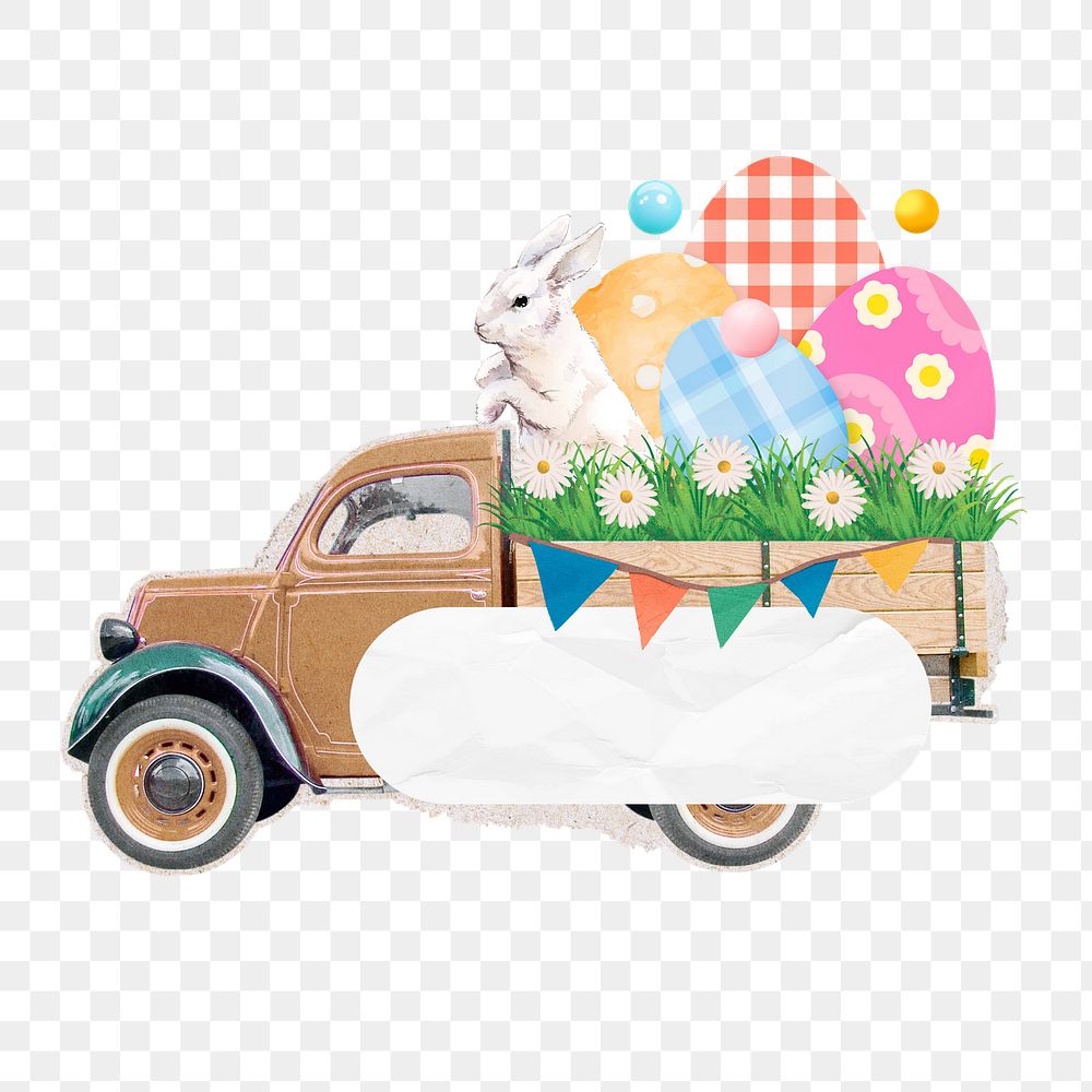 Easter bunny png illustration sticker, transparent background