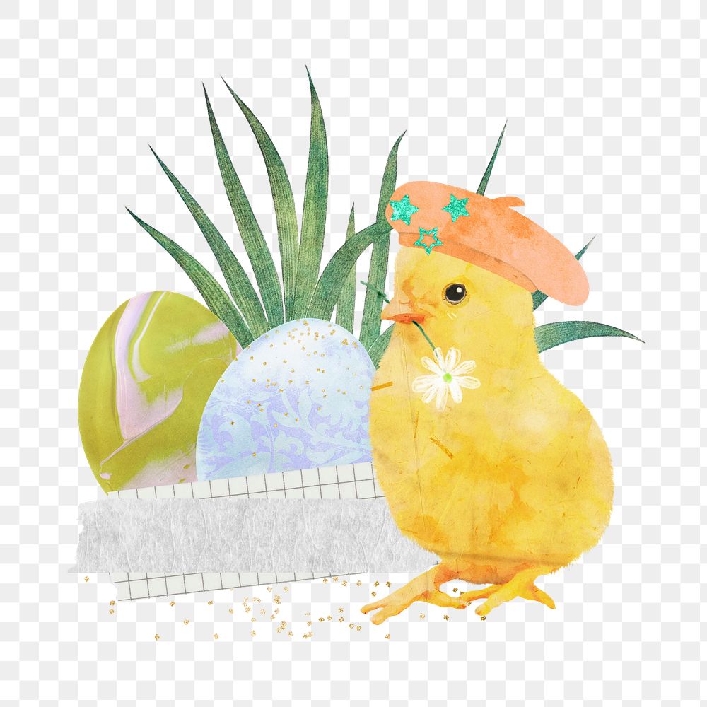 Easter chick png illustration sticker, transparent background