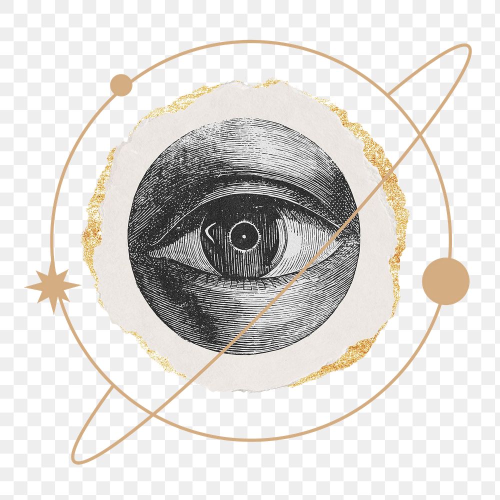 Observing eye astrology png sticker, transparent background