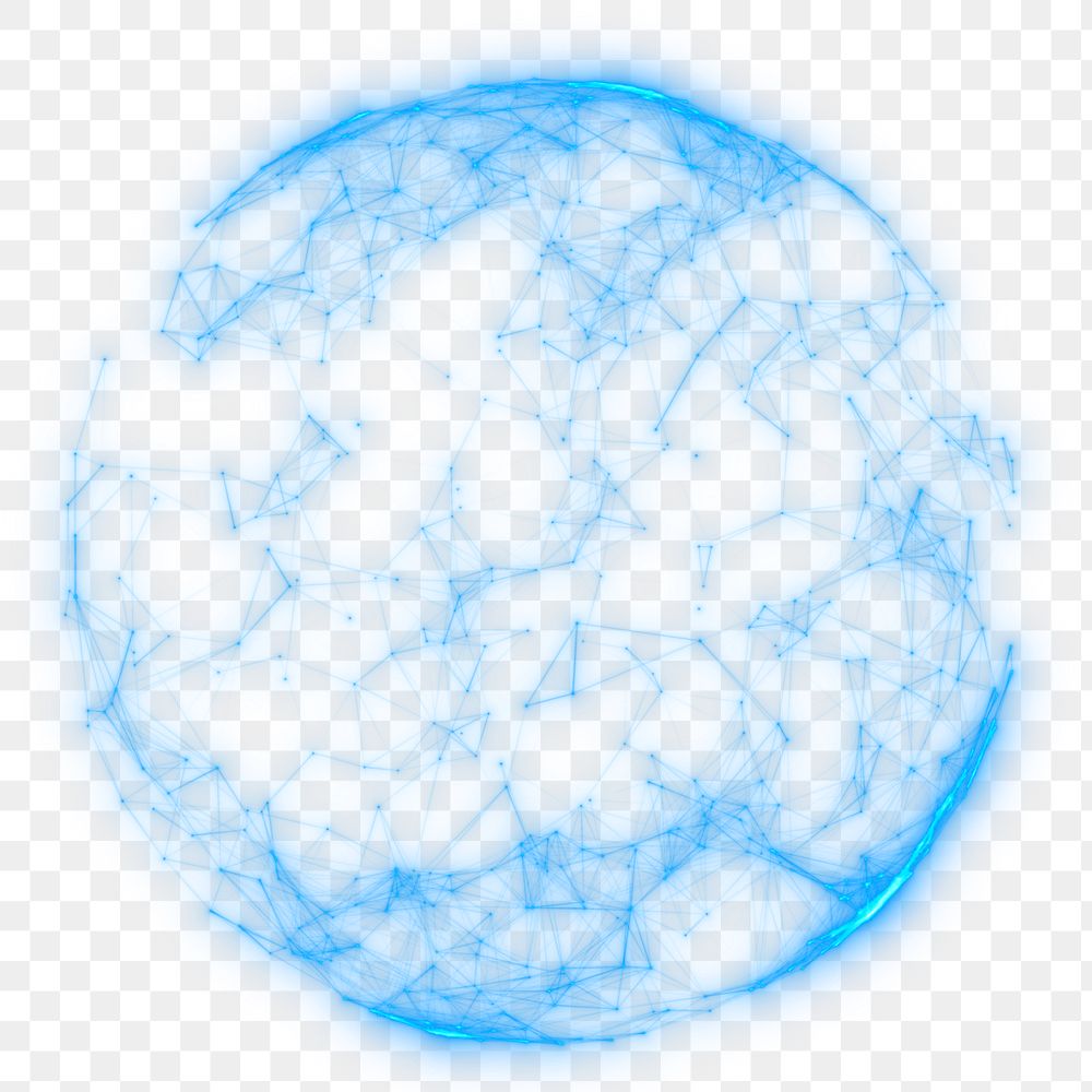 Global network png element, transparent background