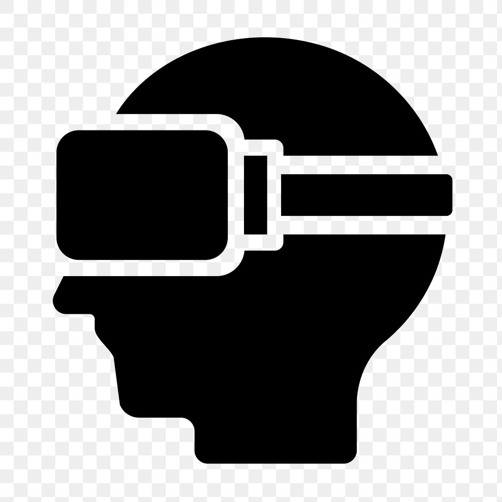 Metaverse png VR technology flat icon, transparent background
