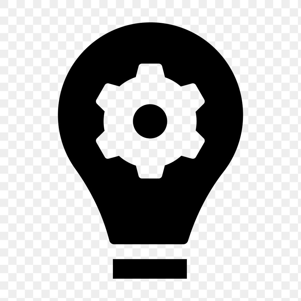 Innovation light bulb png flat icon, transparent background