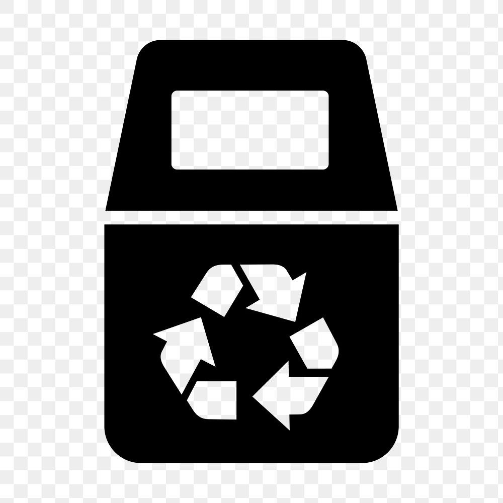 Recycle bin png flat icon, transparent background