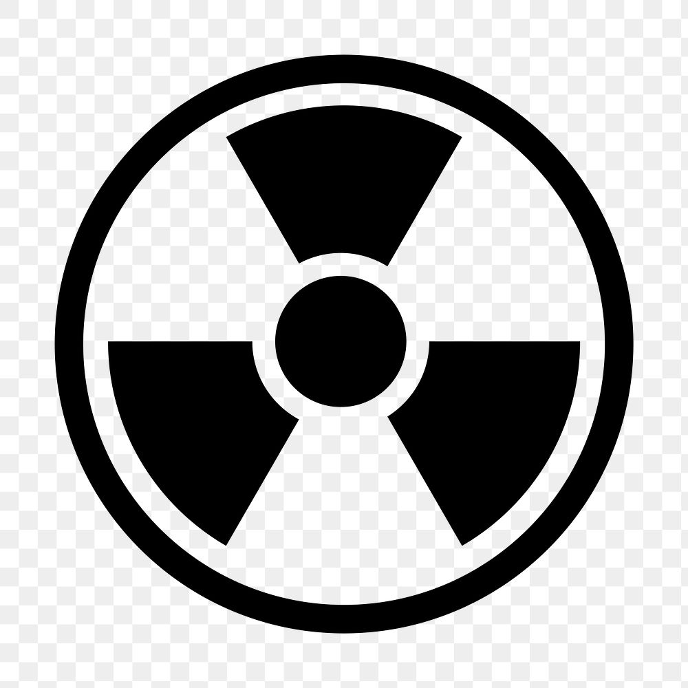Radioactive png flat icon, transparent background