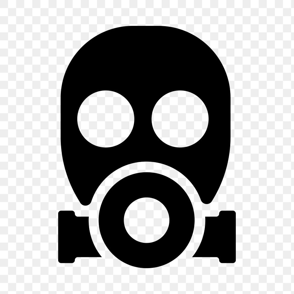 Gas mask png flat icon, transparent background