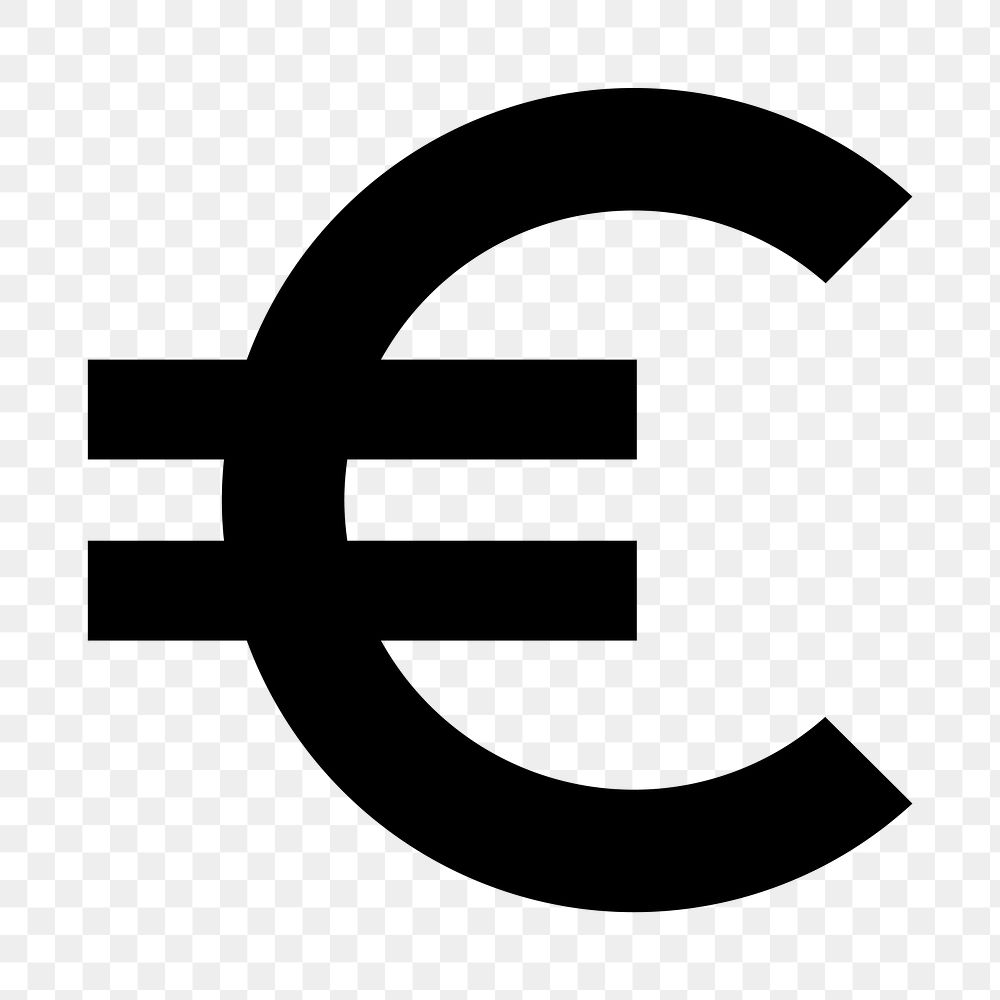 Euro currency png flat icon, transparent background