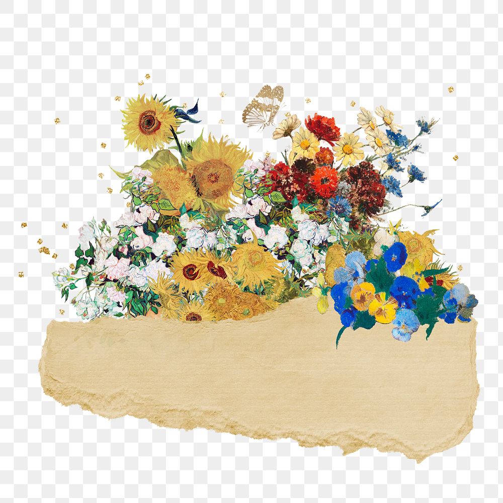 Van Gogh's png famous painting collage sticker, transparent background, remixed by rawpixel