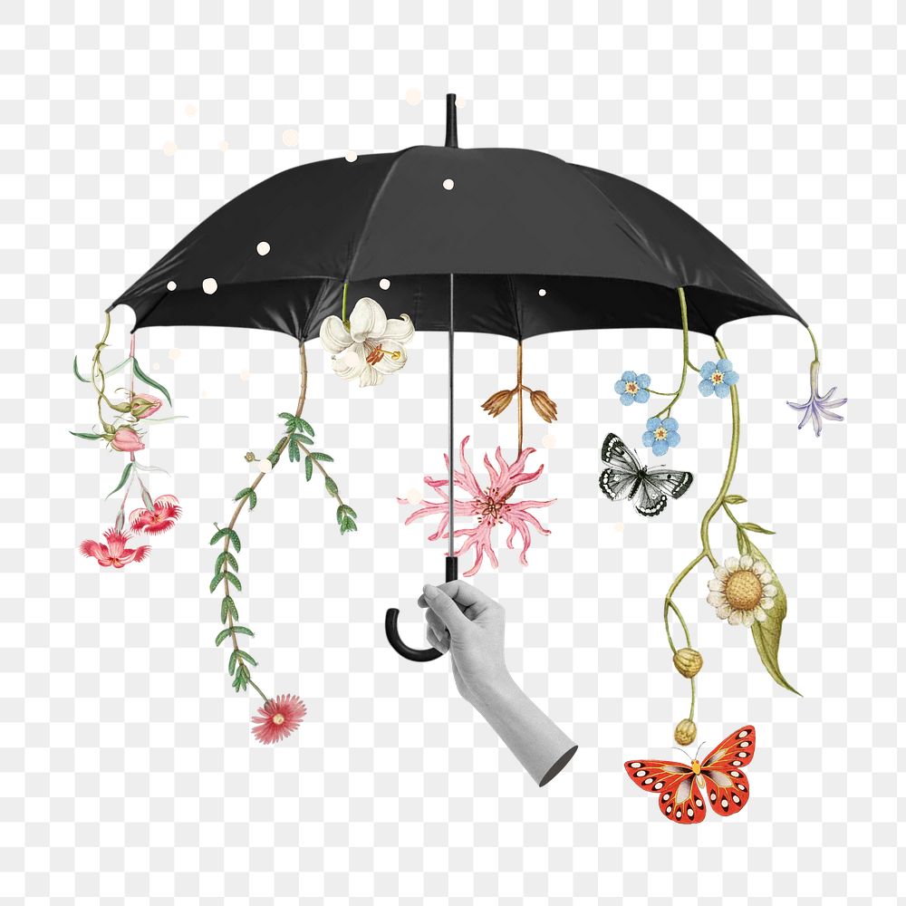 Environmental conservation png covering umbrella, transparent background