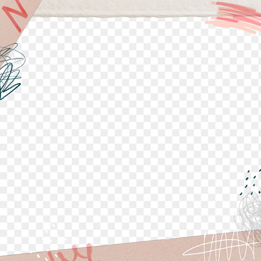 Abstract graffiti border png, transparent background