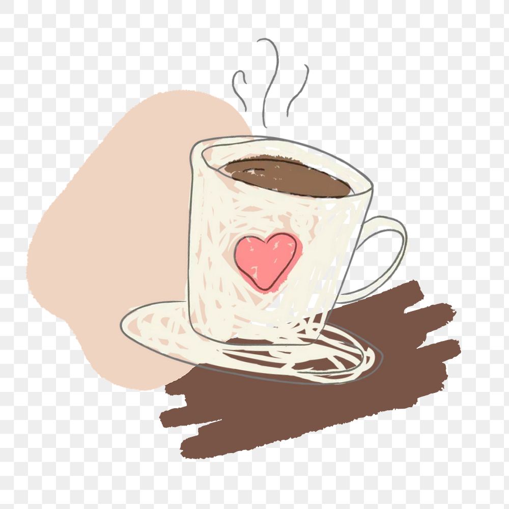 Coffee cup png collage remix, transparent background