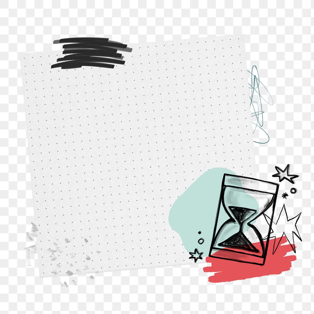 Hourglass notepaper png time management