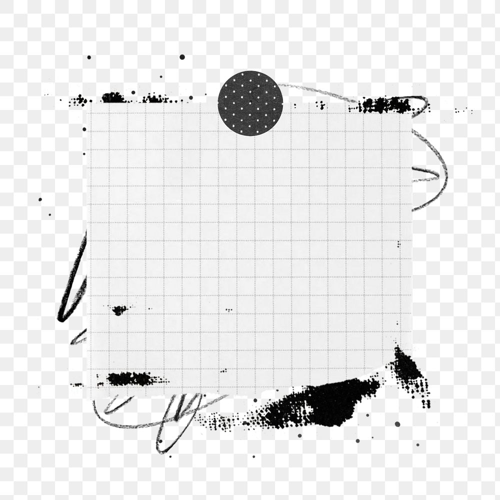 White note paper png, abstract collage, transparent background