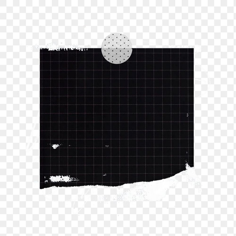 Black note paper png, abstract collage, transparent background