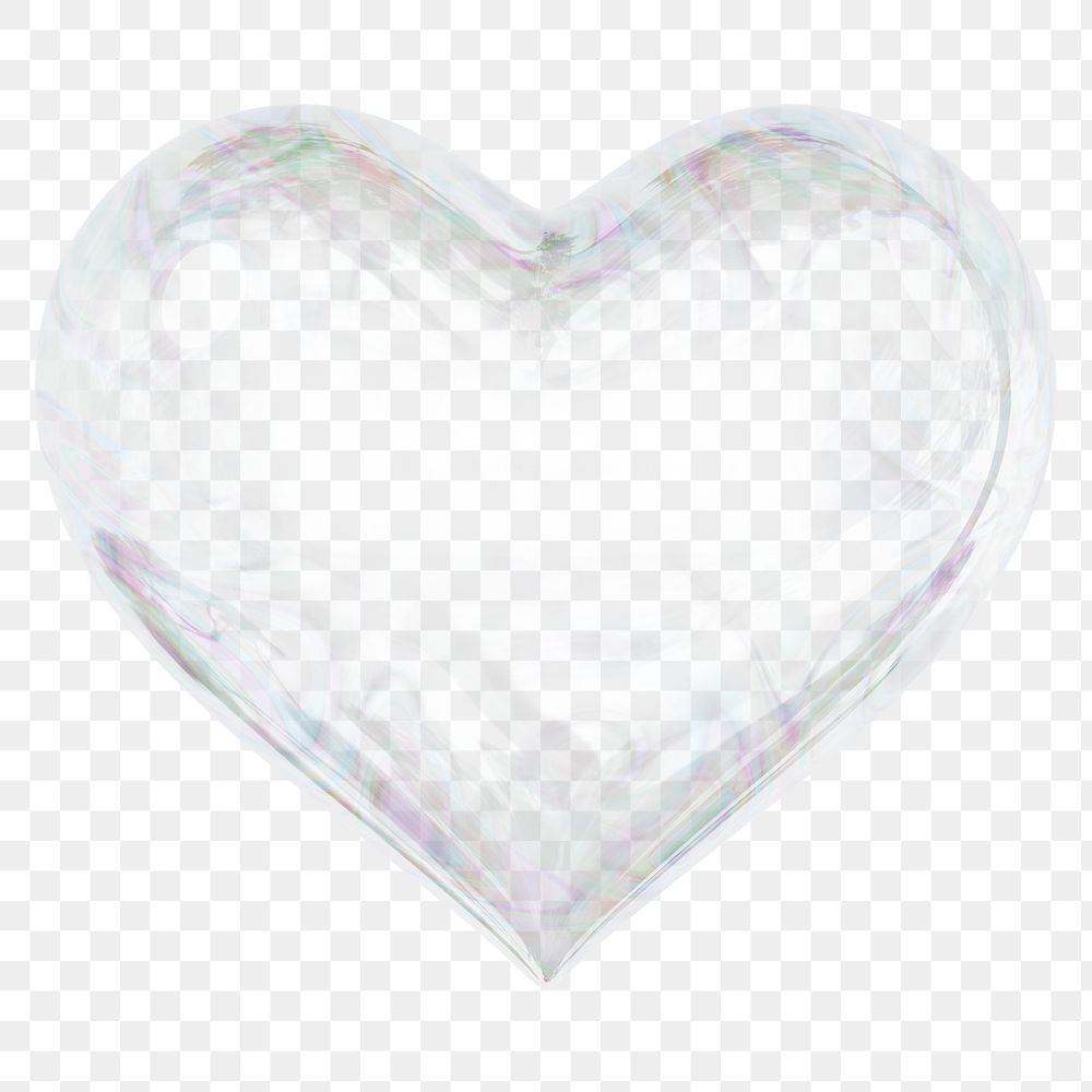 Transparent heart png 3D element