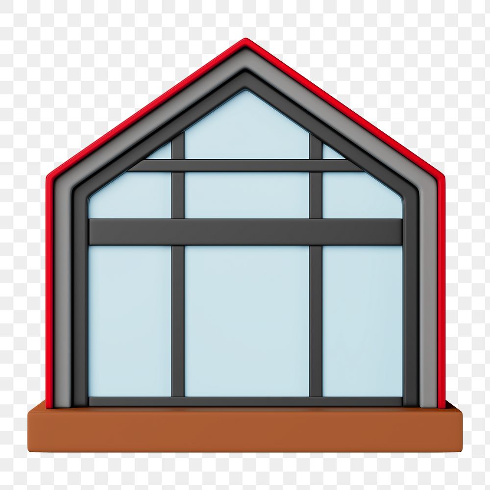 Simple house model png, 3D illustration, transparent background