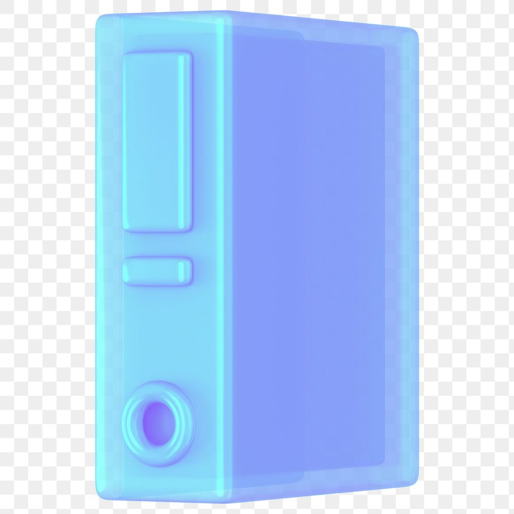 Blue folder png 3D element, transparent background