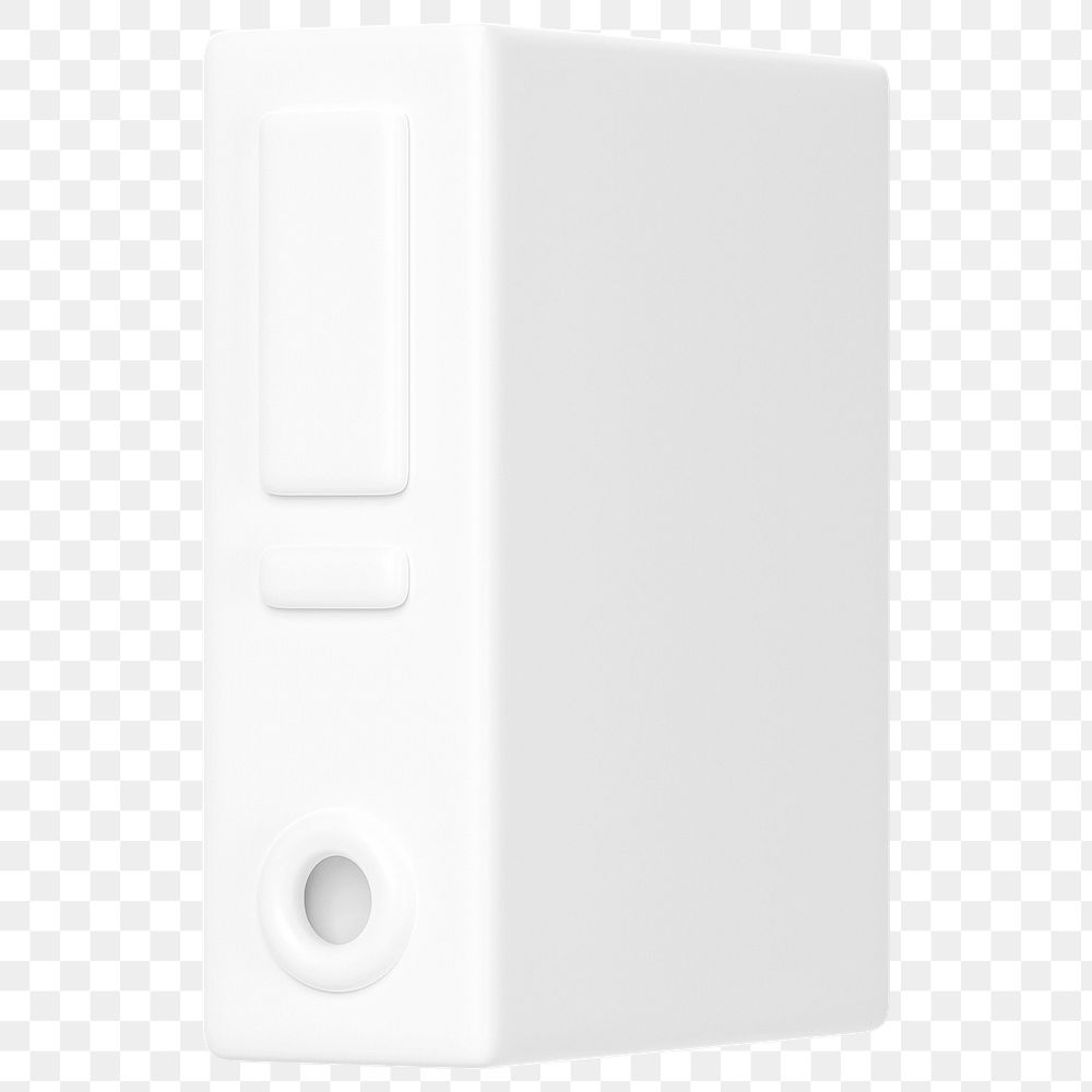 White folder png 3D element, transparent background