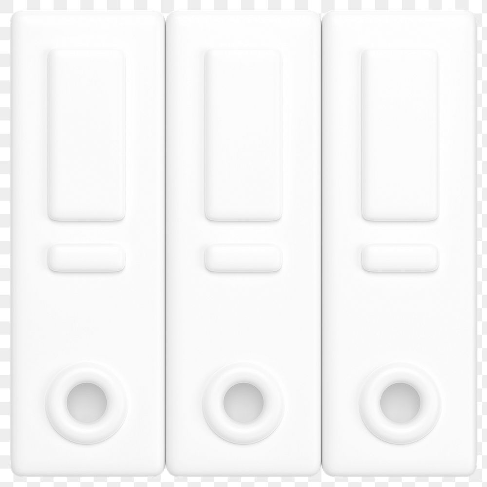 White stacked folders png 3D element, transparent background