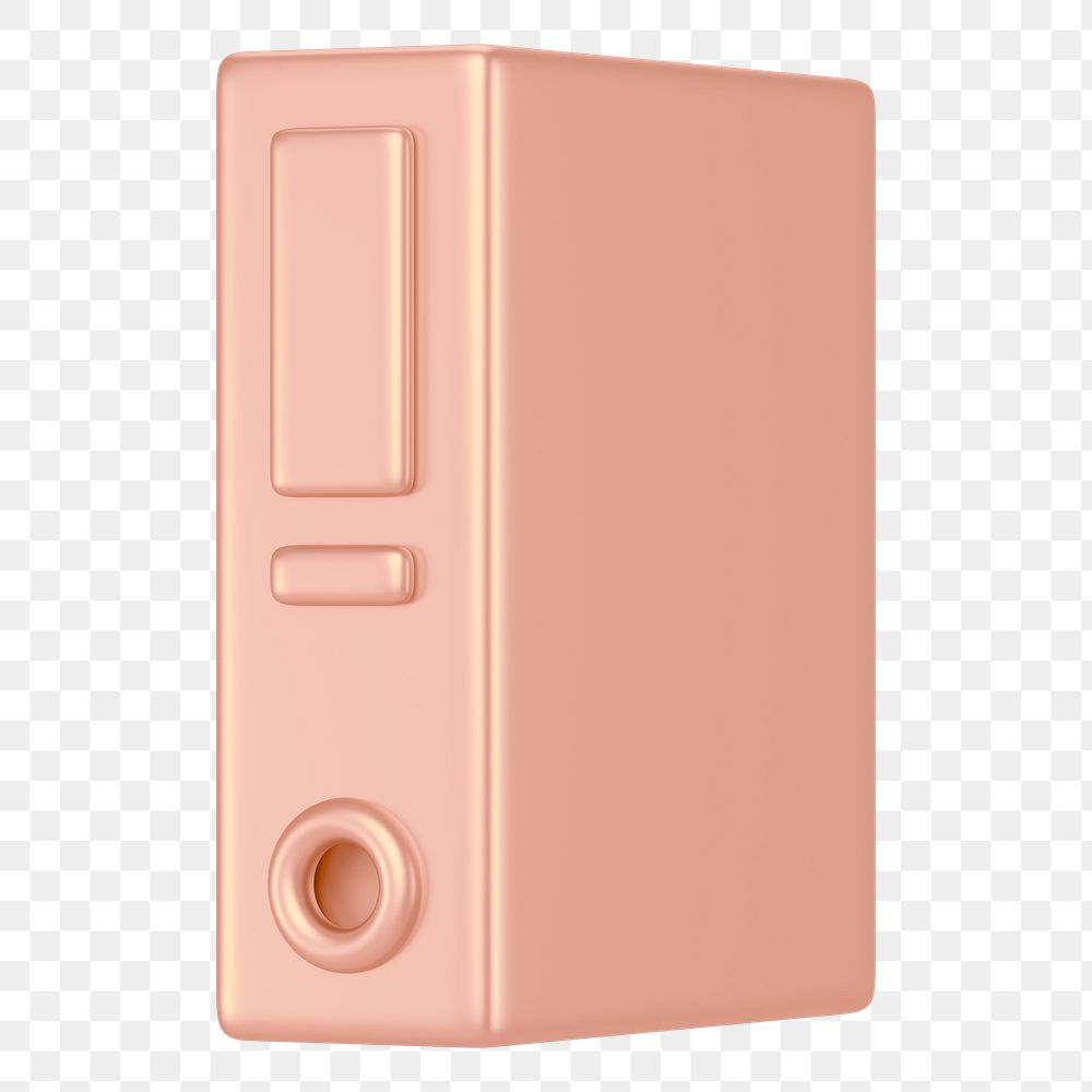 Rose gold folder png 3D element, transparent background