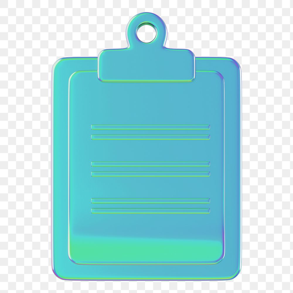 Metallic clipboard paper png 3D, transparent background