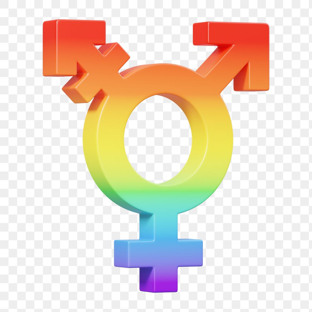 Transgender gender png symbol, transparent background