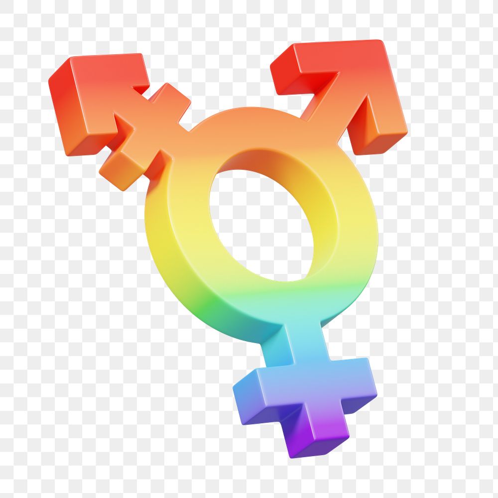 Transgender gender png symbol, transparent background