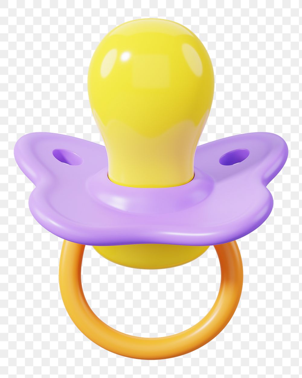 Baby pacifier png 3D, transparent background