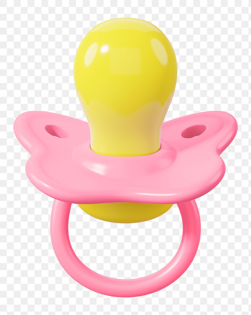 Baby pacifier png 3D, transparent background