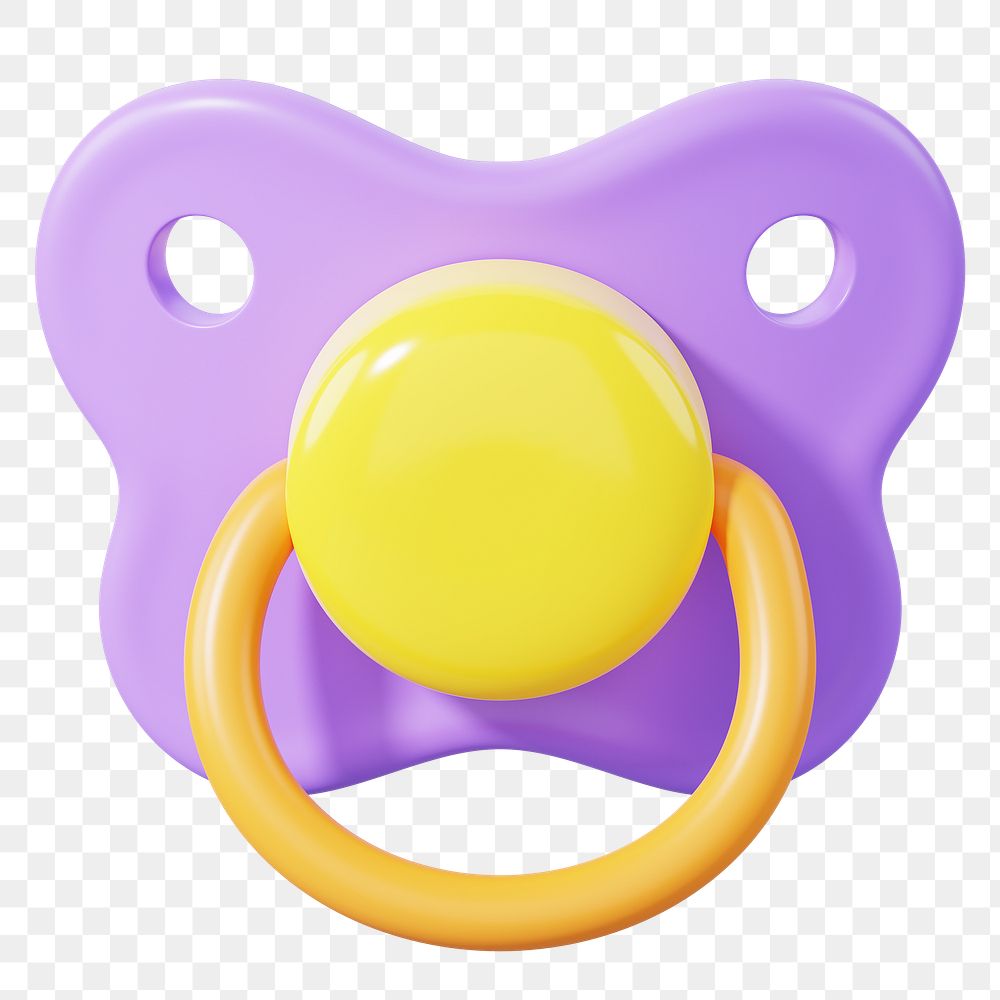 Baby pacifier png 3D, transparent background