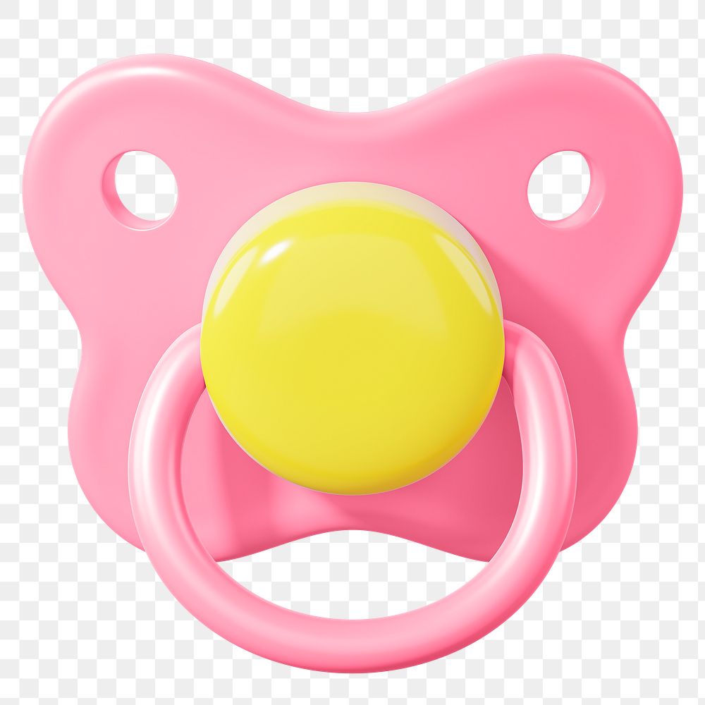 Baby pacifier png 3D, transparent background