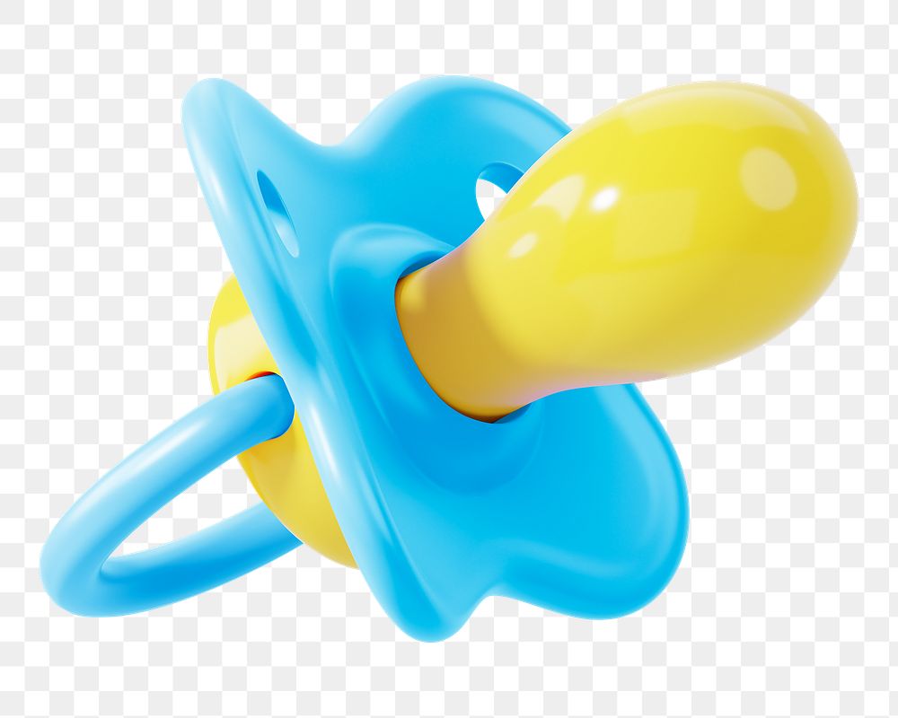 Baby pacifier png 3D, transparent background