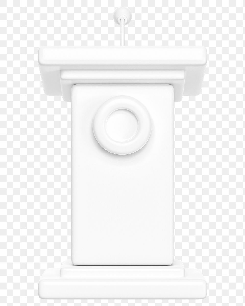 White speaker podium png 3D, transparent background