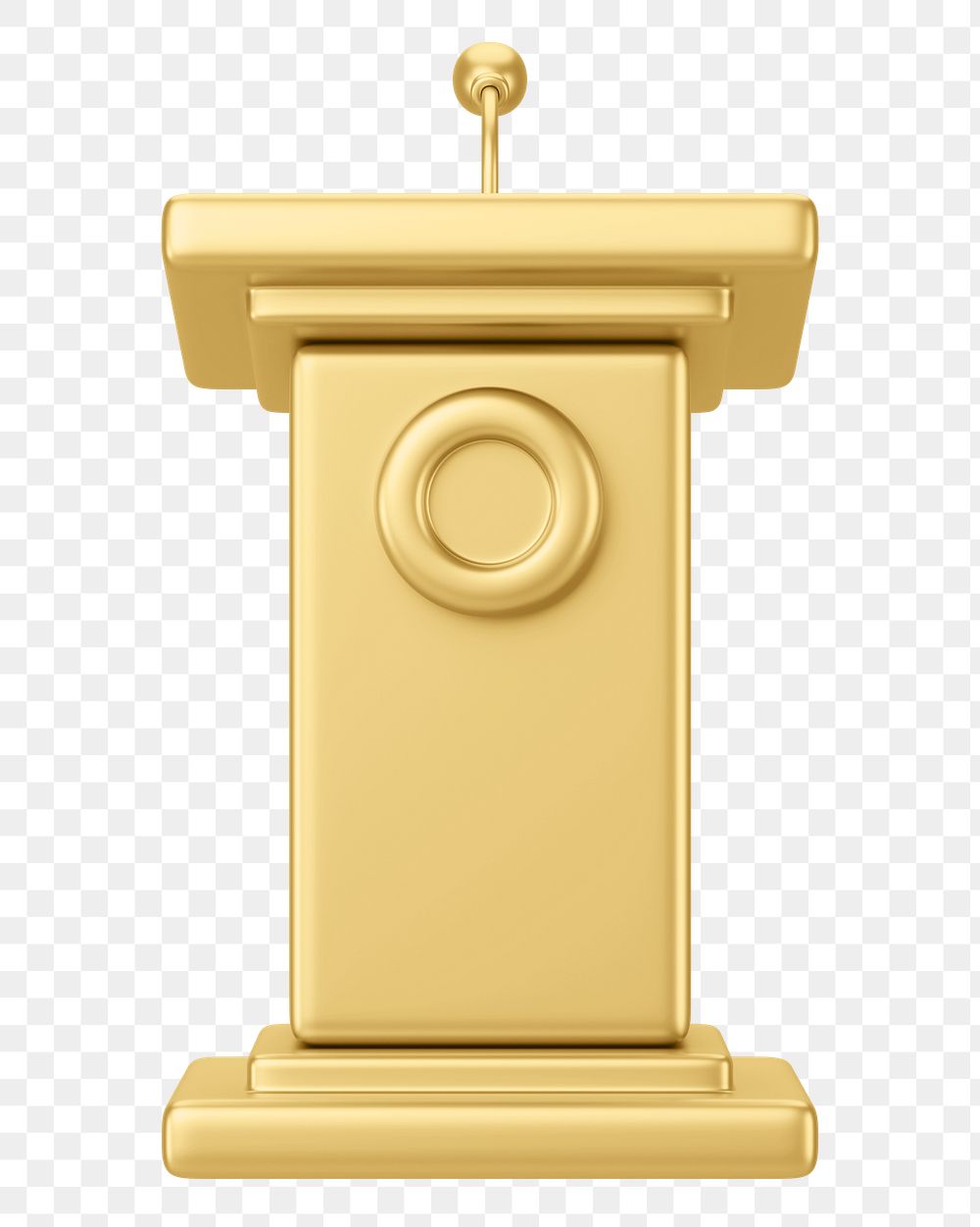 Gold speaker podium png 3D, transparent background