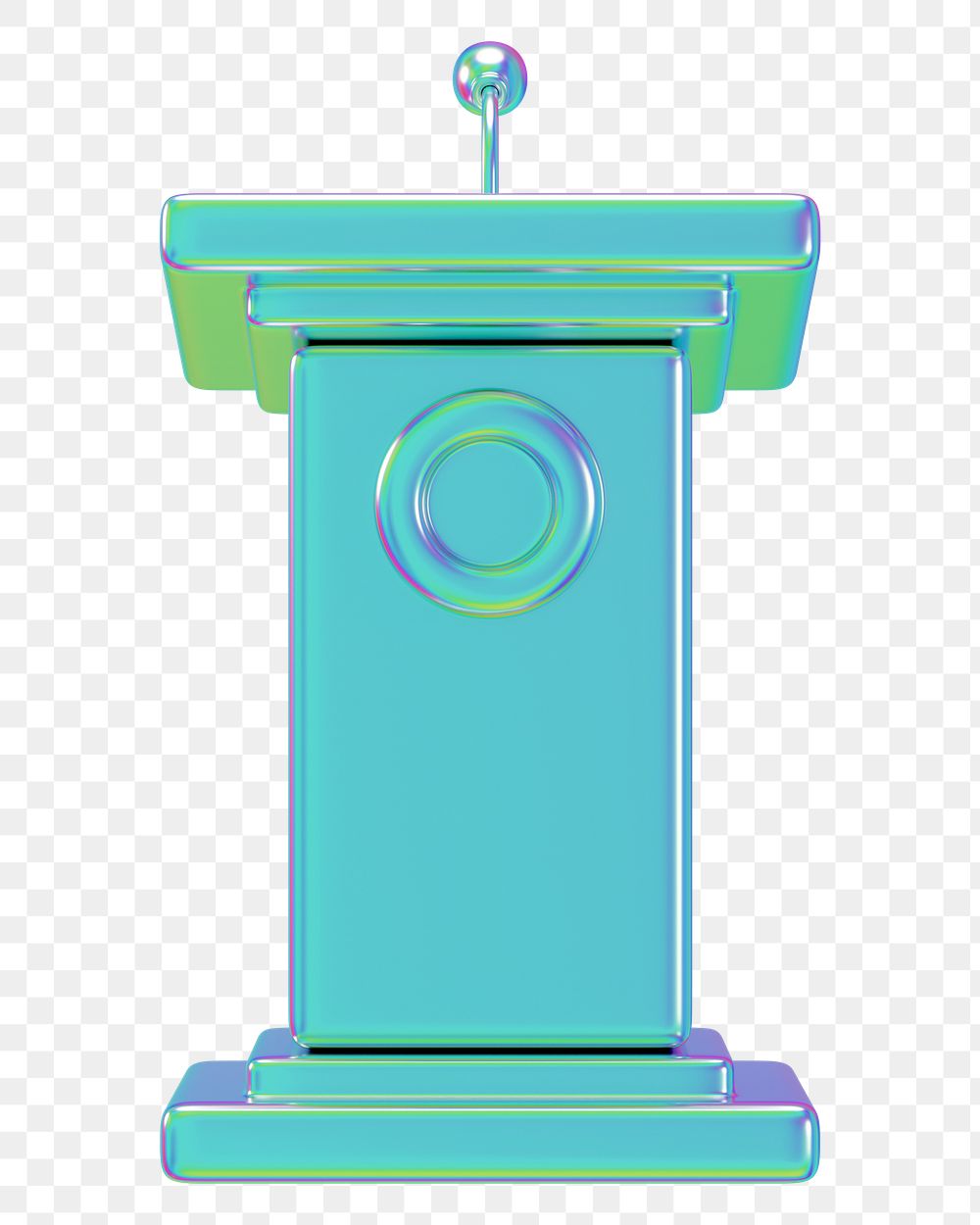 Metallic speaker podium png 3D, transparent background