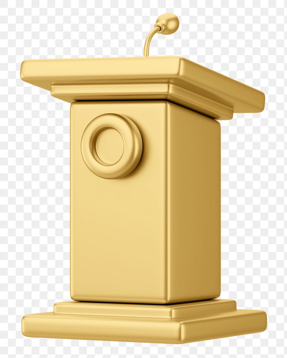 Gold speaker podium png 3D, transparent background