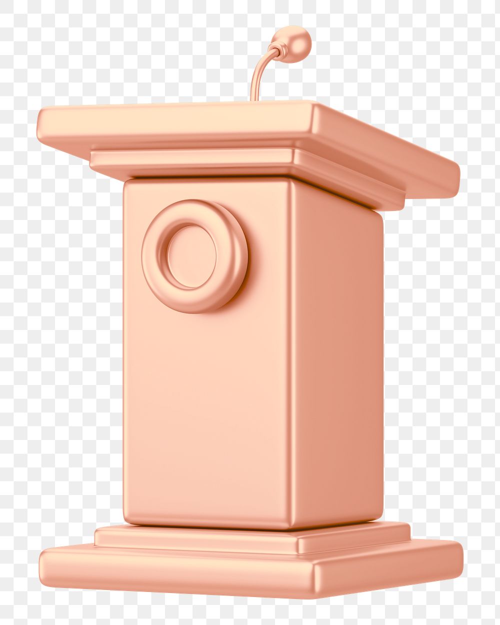Copper speaker podium png 3D, transparent background