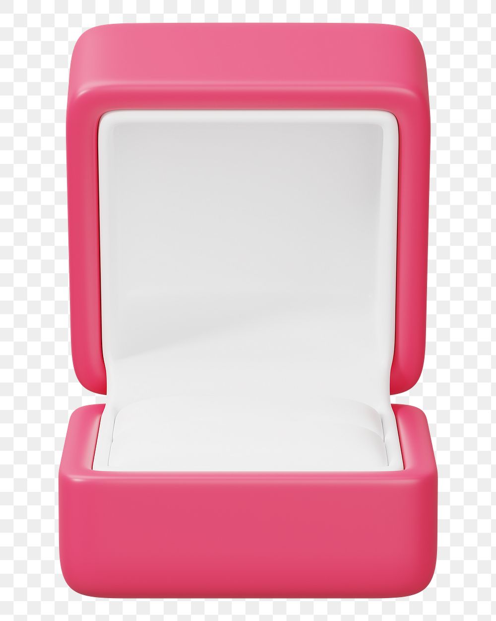Pink ring box png 3D illustration, transparent background