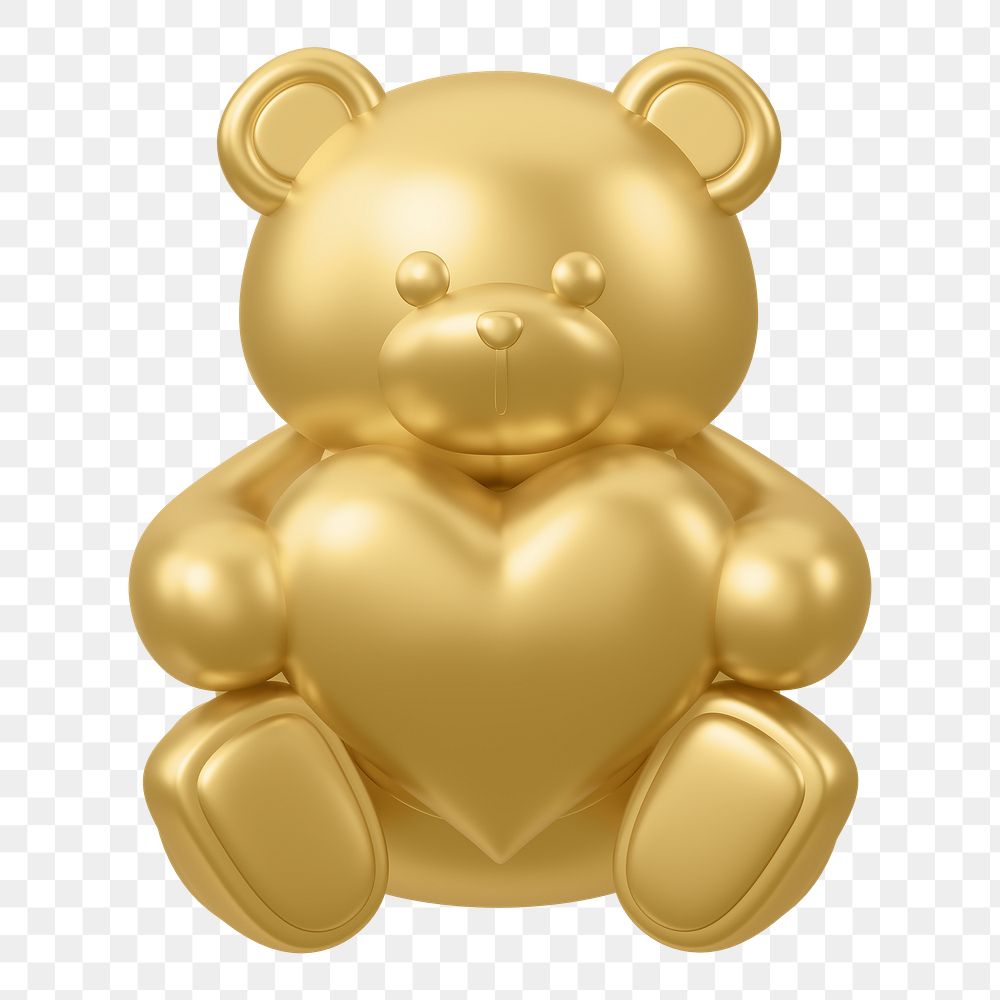 yellow teddy bear clipart heart