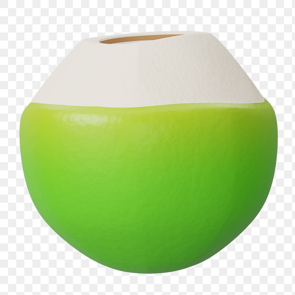 PNG 3D coconut fruit, element illustration, transparent background